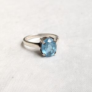 Sterling Silver Ring Blue Topaz Size 7.5